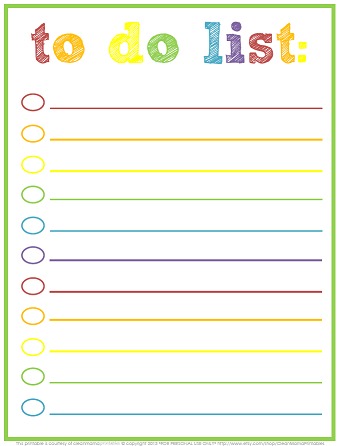 Checklist Template Cute And here's a vibrant colorful weekly to do list of my own that matches my 2015 monthly calendar printables.