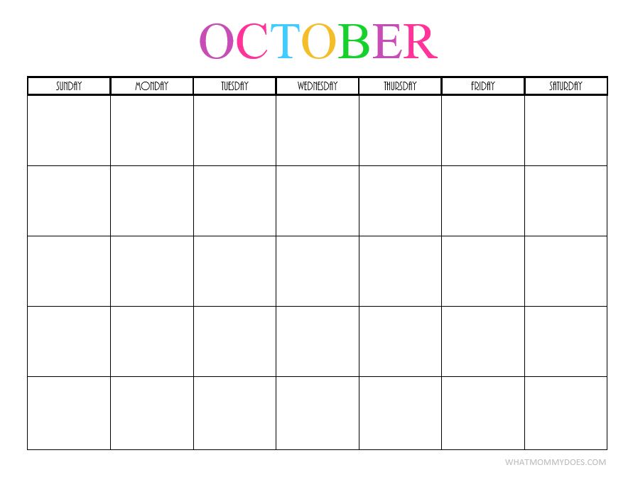 Free Printable Blank Monthly Calendars 2017, 2018, 2019, 2020+ What