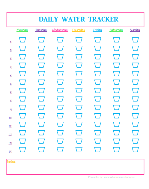 Daily Water Tracker Printable