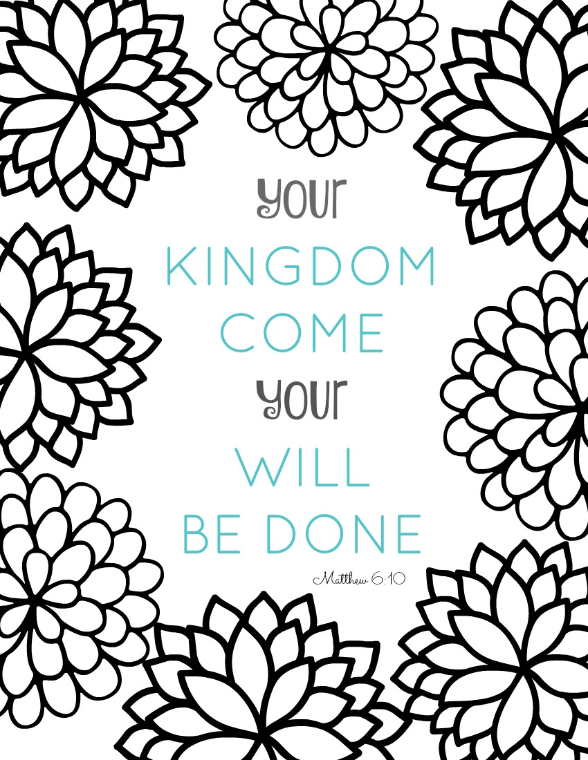 Bible Verse Coloring Page Your Kingdom e Your Will Be Done