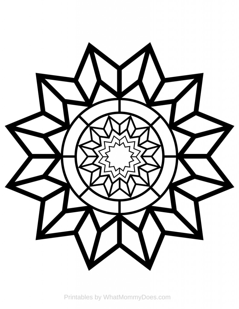 Download Free Printable Adult Coloring Page - Detailed Star Pattern - What Mommy Does